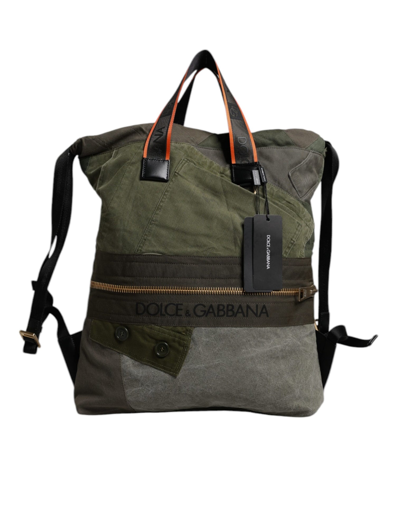 Dolce &amp;amp; Gabbana Militärgrön Patchwork Ryggsäck