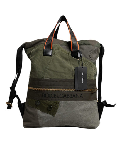 Dolce &amp;amp; Gabbana Militärgrön Patchwork Ryggsäck