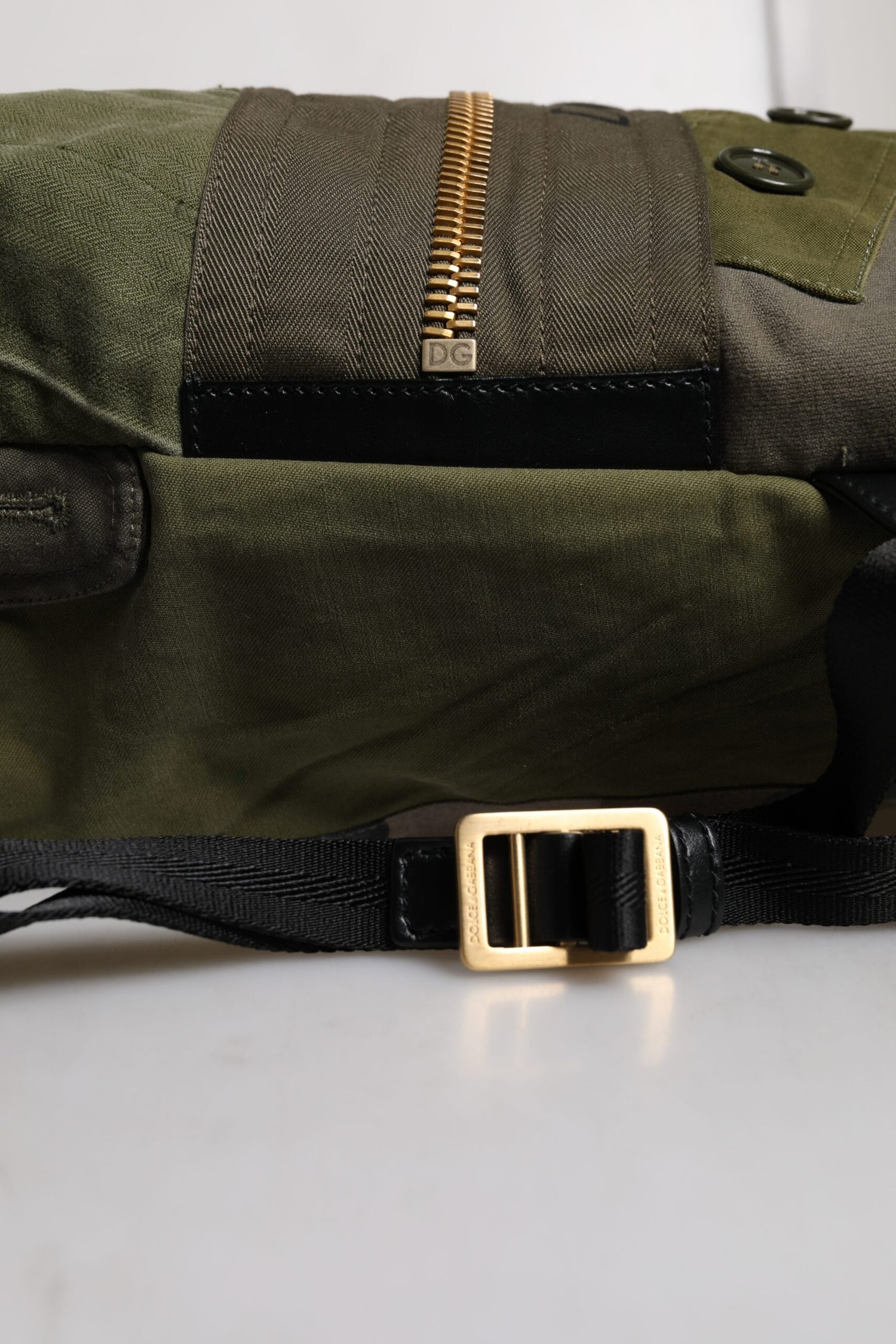 Dolce &amp;amp; Gabbana Militärgrön Patchwork Ryggsäck