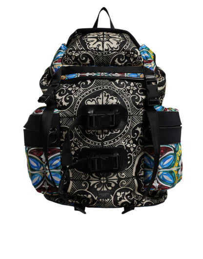 Dolce &amp;amp; Gabbana Flerfärgad Maiolica-tryck Nylon Ryggsäck Väska