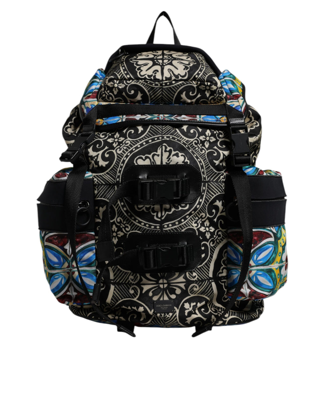 Dolce &amp;amp; Gabbana Flerfärgad Maiolica-tryck Nylon Ryggsäck Väska