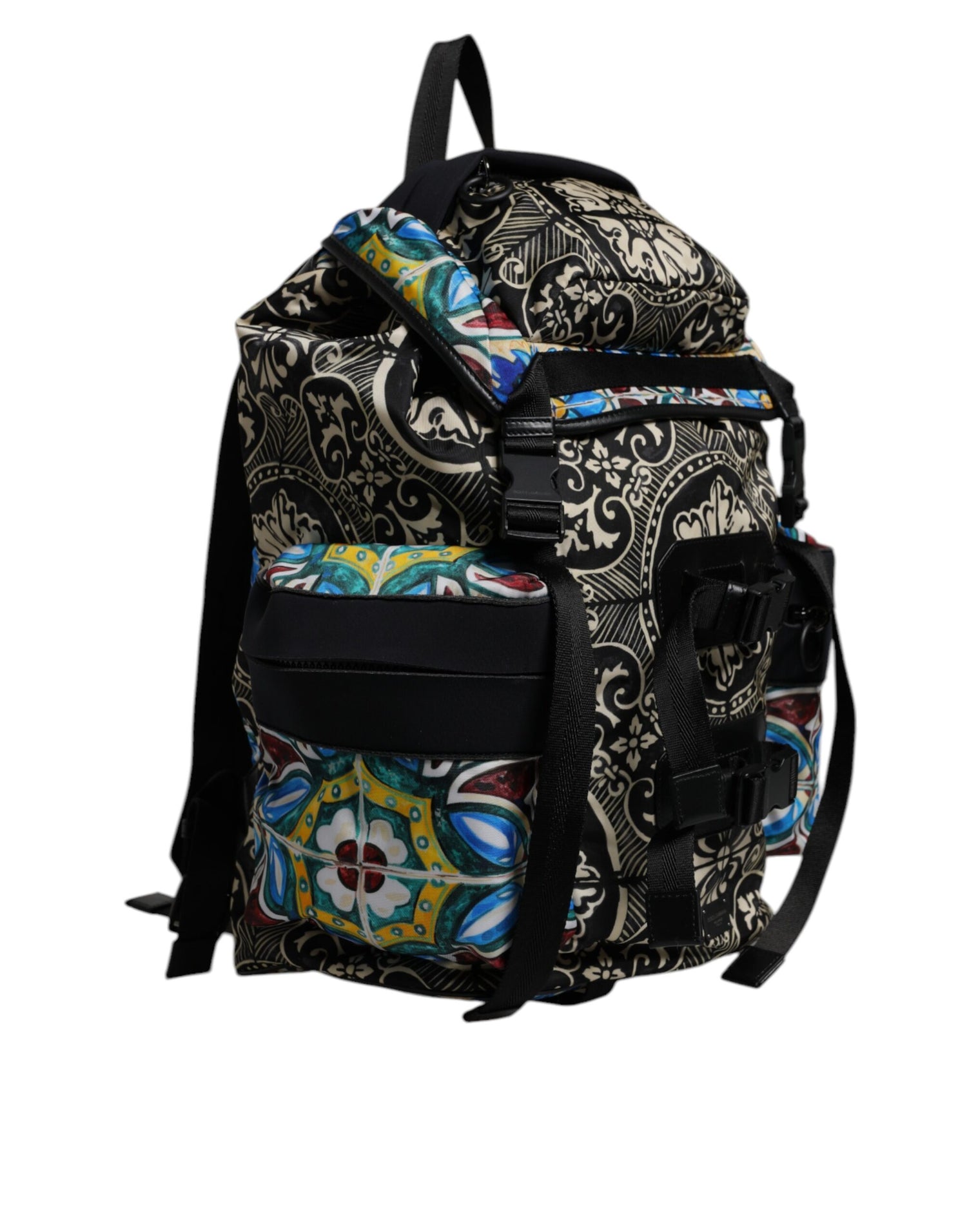 Dolce &amp;amp; Gabbana Flerfärgad Maiolica-tryck Nylon Ryggsäck Väska