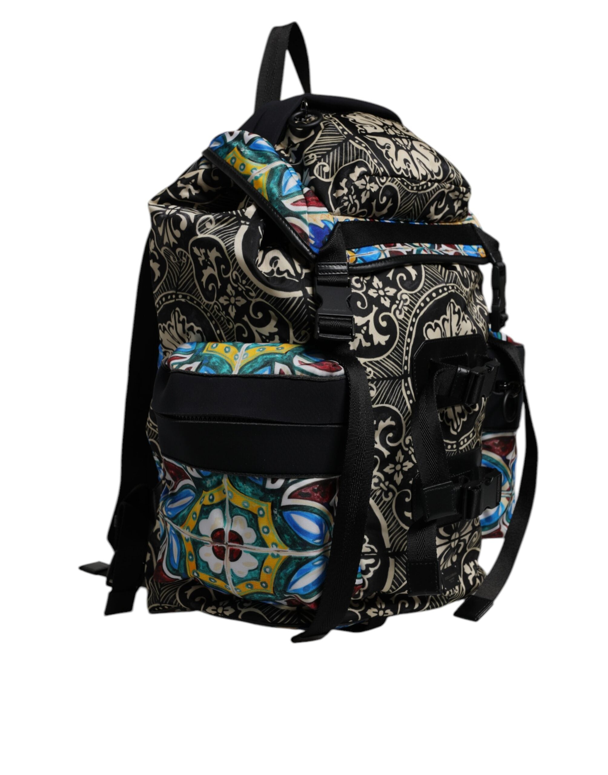 Dolce &amp;amp; Gabbana Flerfärgad Maiolica-tryck Nylon Ryggsäck Väska