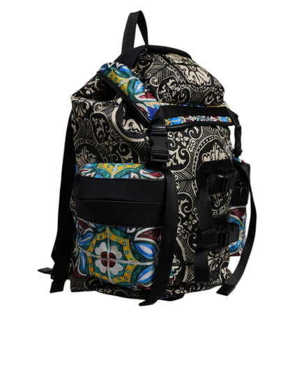 Dolce &amp;amp; Gabbana Flerfärgad Maiolica-tryck Nylon Ryggsäck Väska