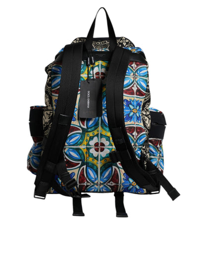 Dolce &amp;amp; Gabbana Flerfärgad Maiolica-tryck Nylon Ryggsäck Väska