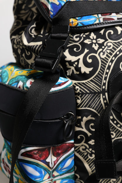 Dolce &amp;amp; Gabbana Flerfärgad Maiolica-tryck Nylon Ryggsäck Väska