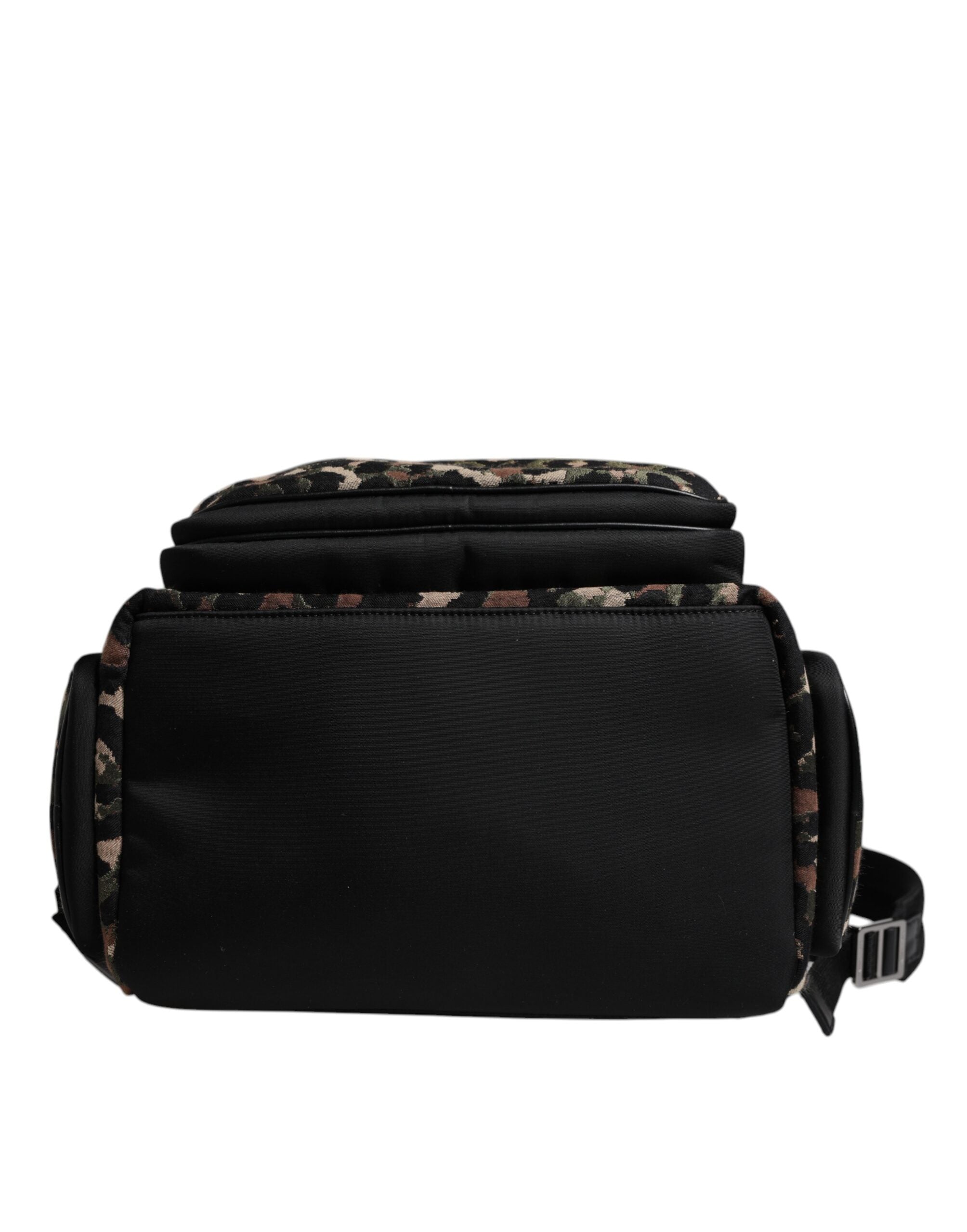 Dolce &amp;amp; Gabbana Flerfärgad Leopardtryck DG Logo Plack Herr Ryggsäck Väska