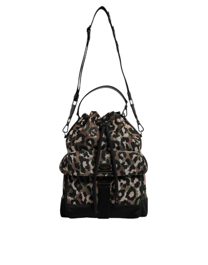 Dolce &amp;amp; Gabbana Flerfärgad Leopardfärgad Bomulls Axelremsväska