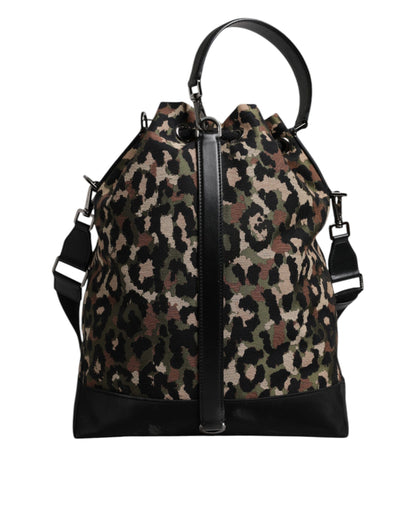Dolce &amp;amp; Gabbana Flerfärgad Leopardfärgad Bomulls Axelremsväska