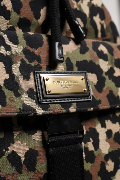 Dolce &amp;amp; Gabbana Flerfärgad Leopardfärgad Bomulls Axelremsväska