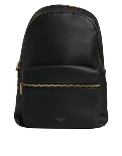 Dolce &amp;amp; Gabbana svart DG läderryggsäck med logotyptryck