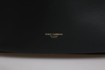 Dolce &amp;amp; Gabbana svart DG läderryggsäck med logotyptryck