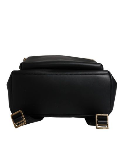 Dolce &amp;amp; Gabbana svart DG läderryggsäck med logotyptryck