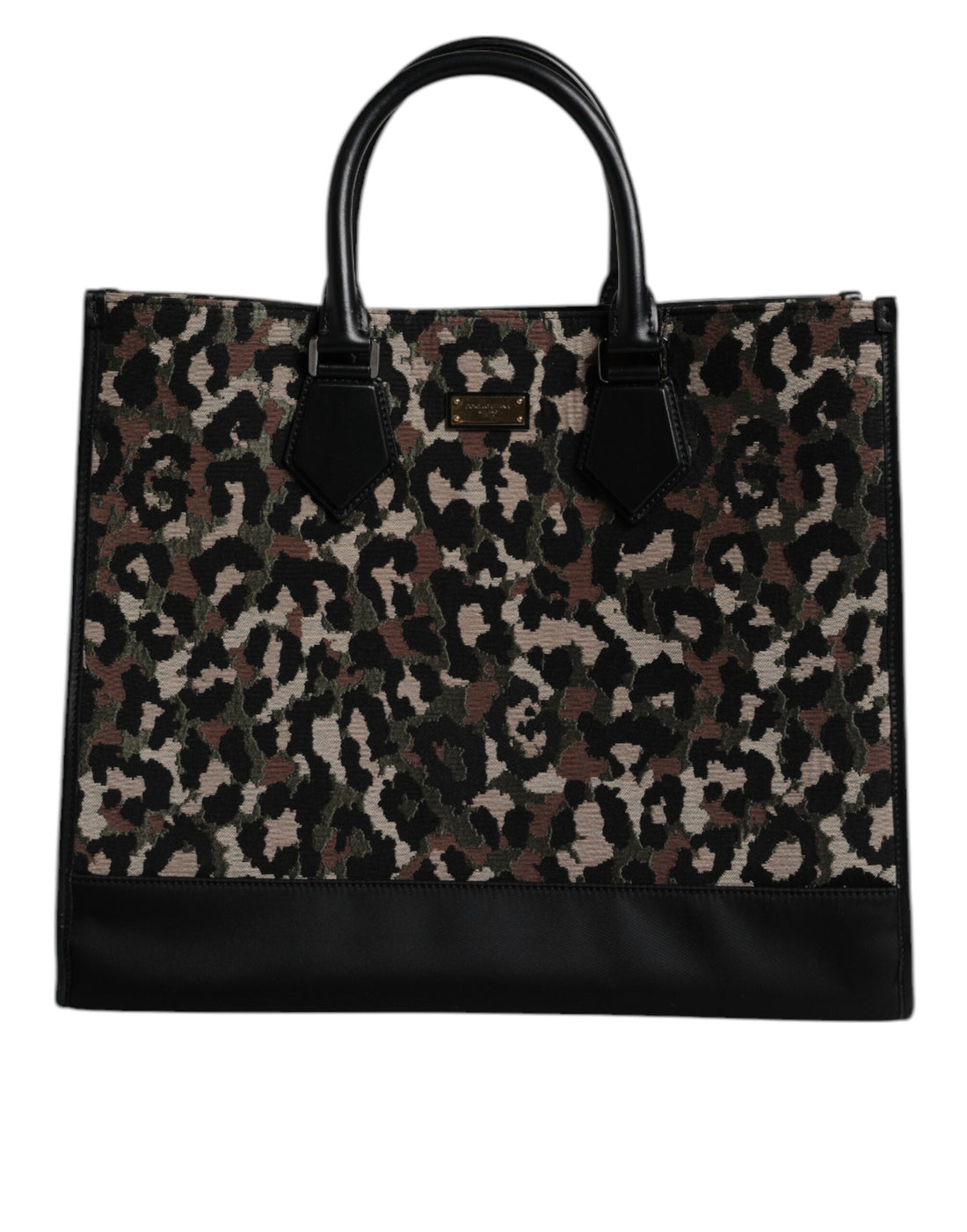 Dolce &amp;amp; Gabbana flerfärgad leopardfärgad shoppingväska med axelrem