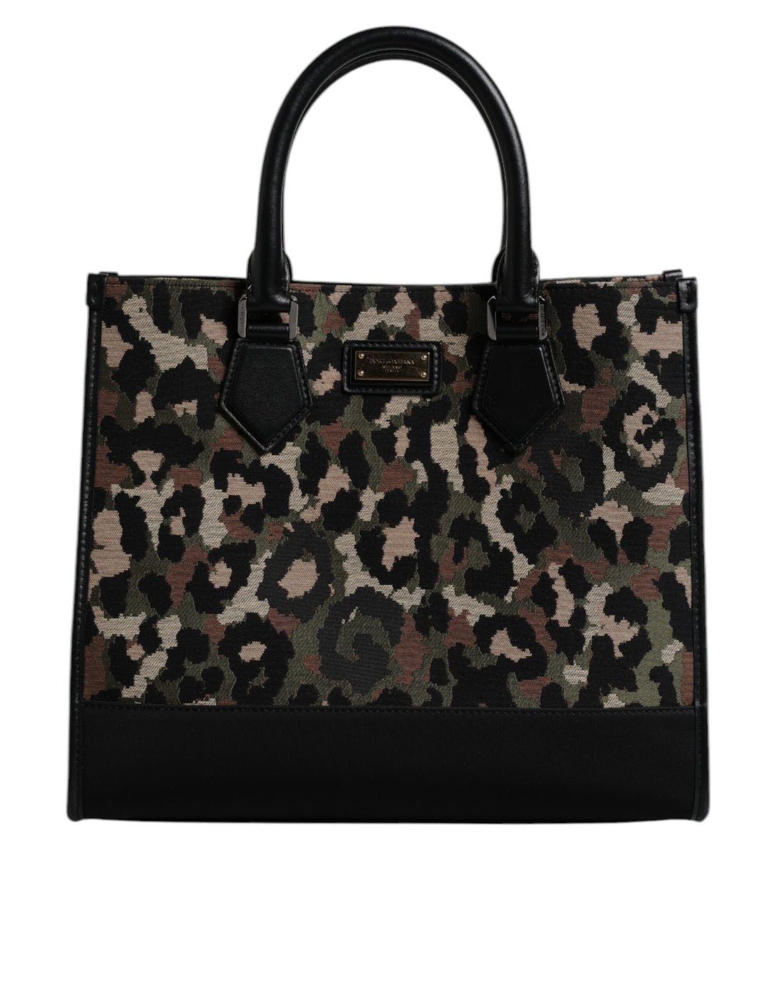 Dolce &amp;amp; Gabbana flerfärgad leopardfärgad shoppingväska med axelrem