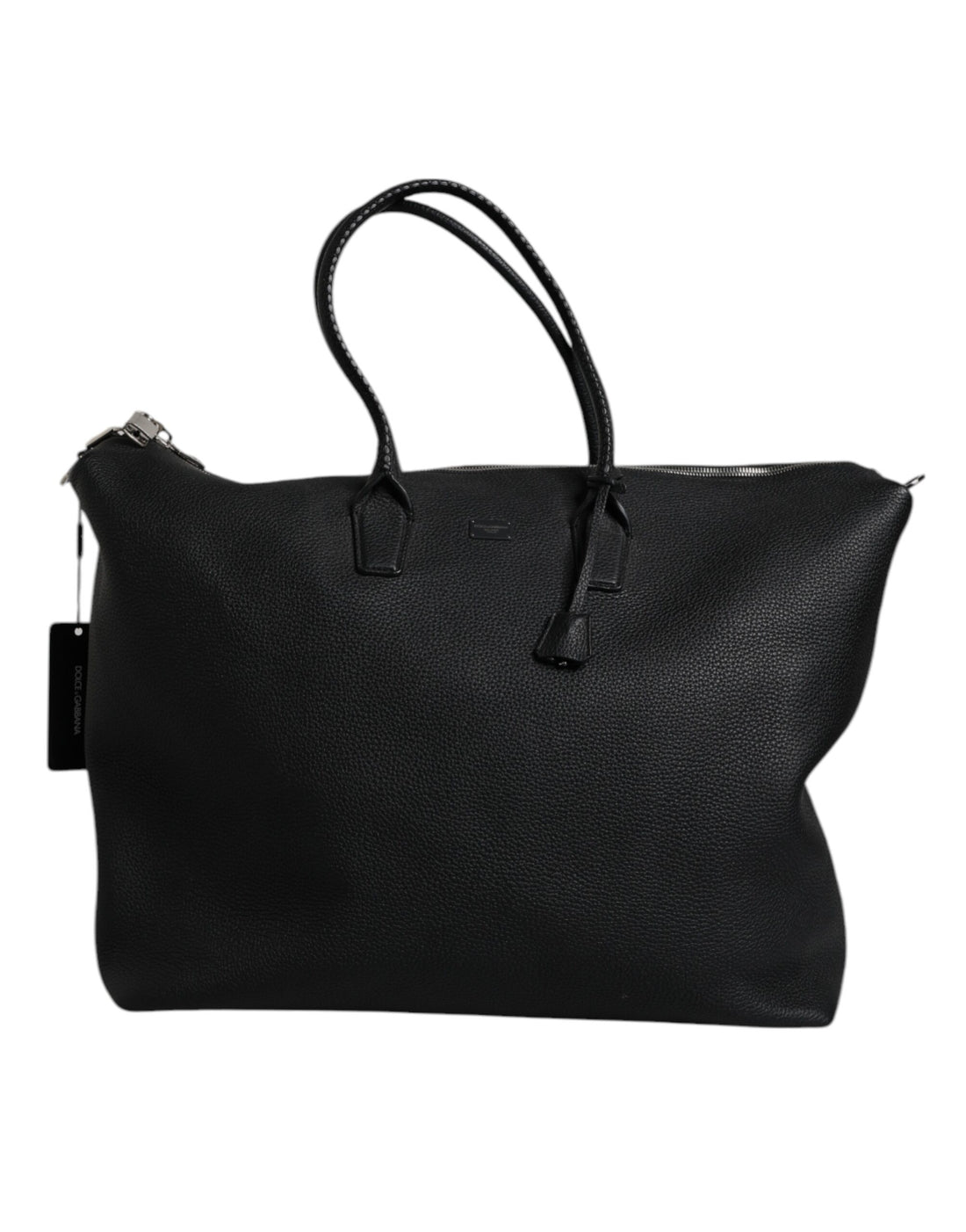 Dolce &amp;amp; Gabbana svart duffelväska i kalvskinn och läder