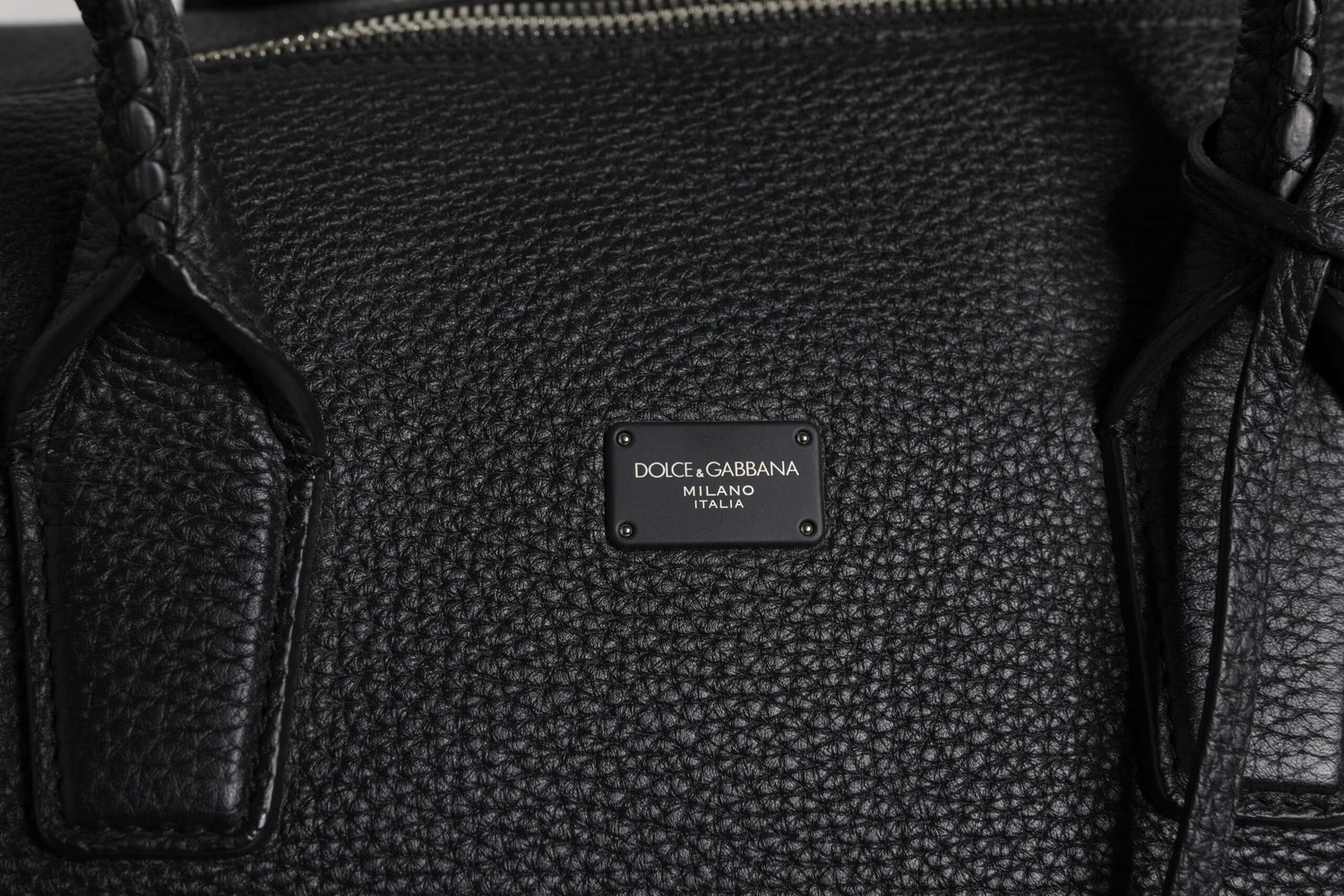 Dolce &amp;amp; Gabbana svart duffelväska i kalvskinn och läder
