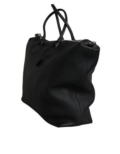 Dolce &amp;amp; Gabbana svart duffelväska i kalvskinn och läder