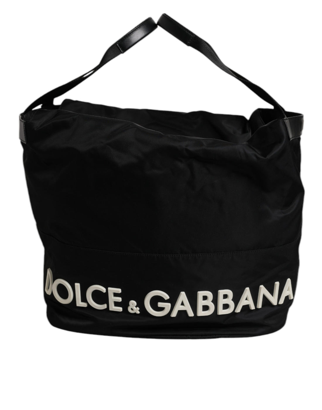 Dolce &amp;amp; Gabbana svart nylonvit ikonisk logotyp axelväska