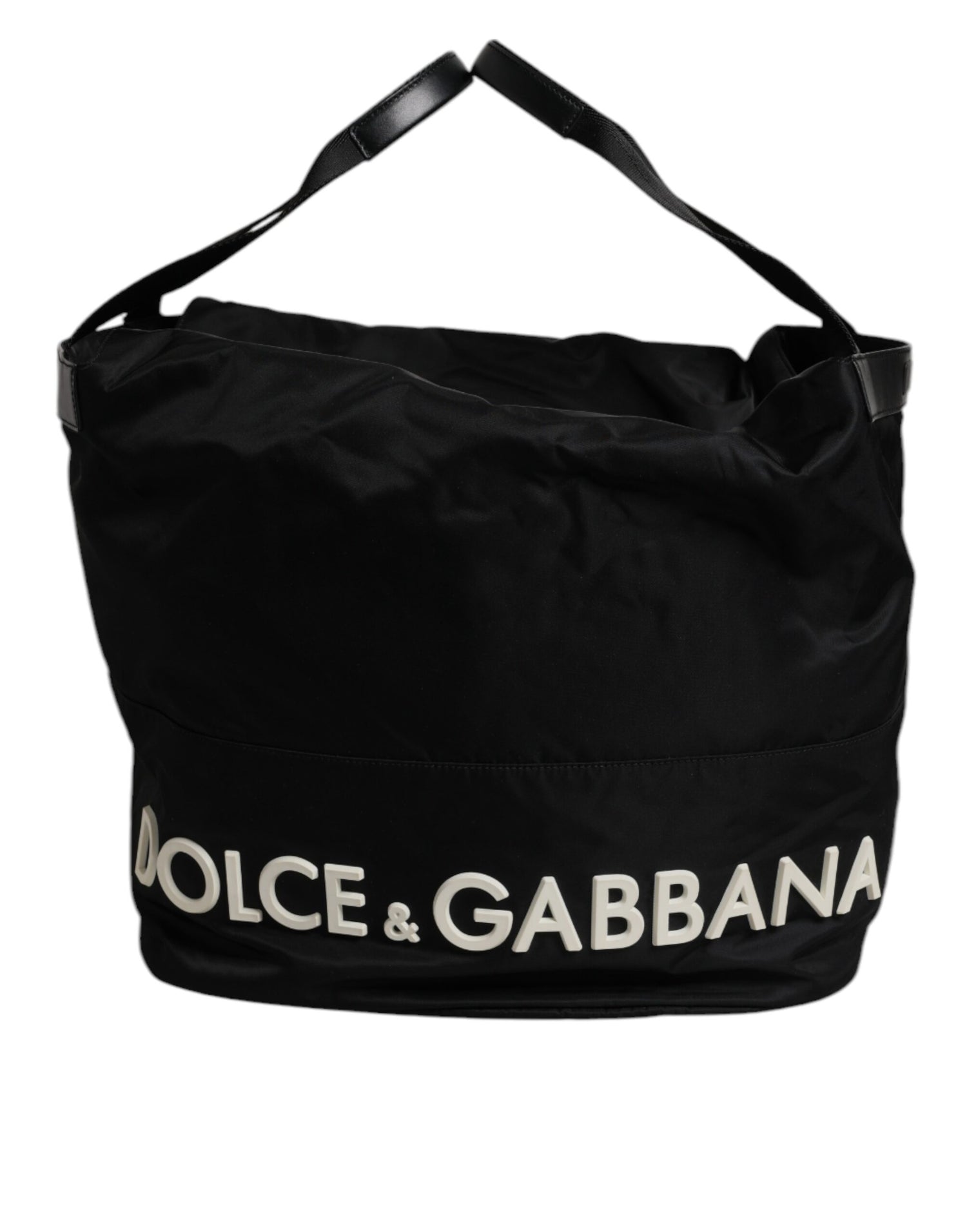 Dolce &amp;amp; Gabbana svart nylonvit ikonisk logotyp axelväska