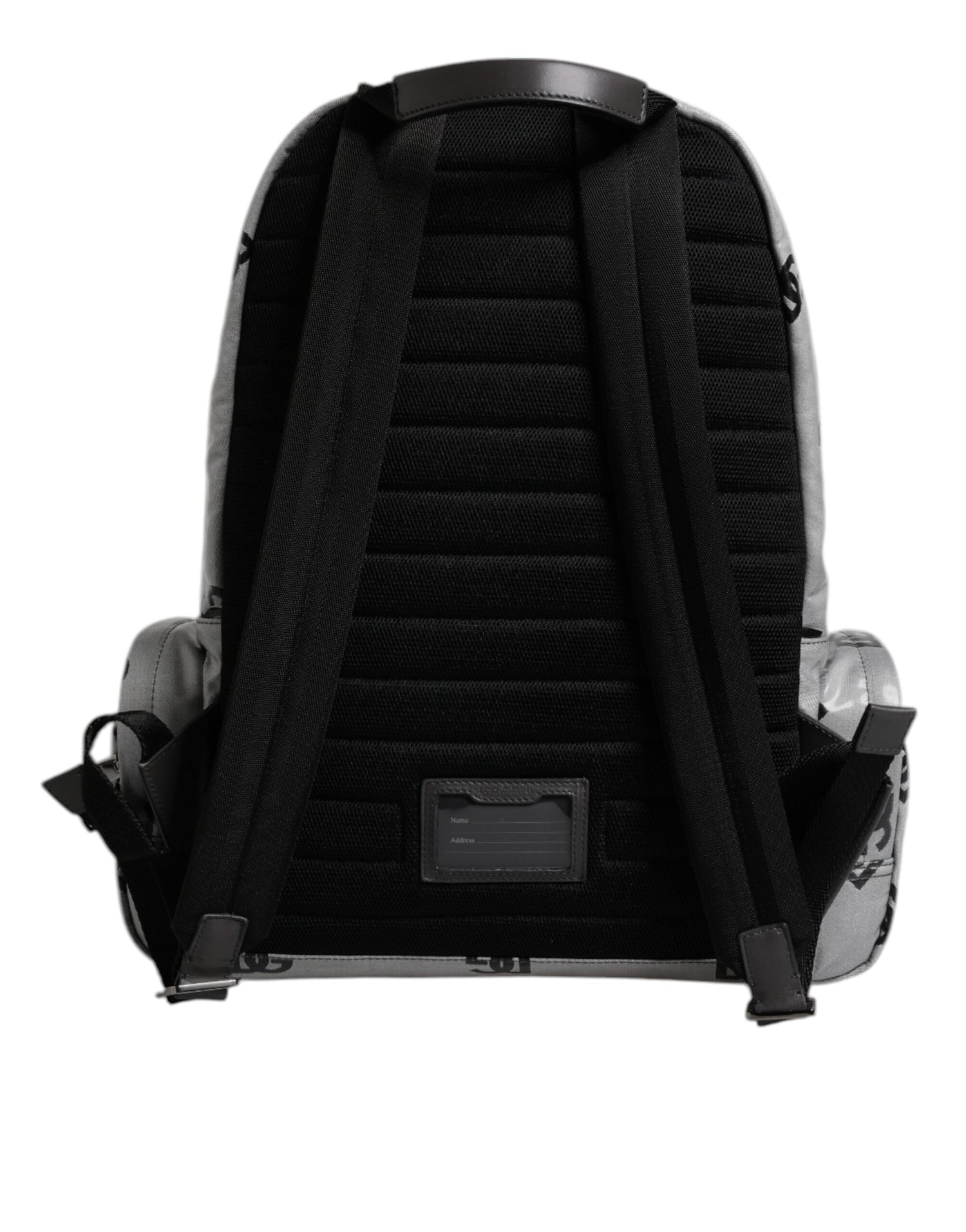 Dolce &amp;amp; Gabbana Polyester Grå Svart DG Logo Plack Ryggsäck Väska