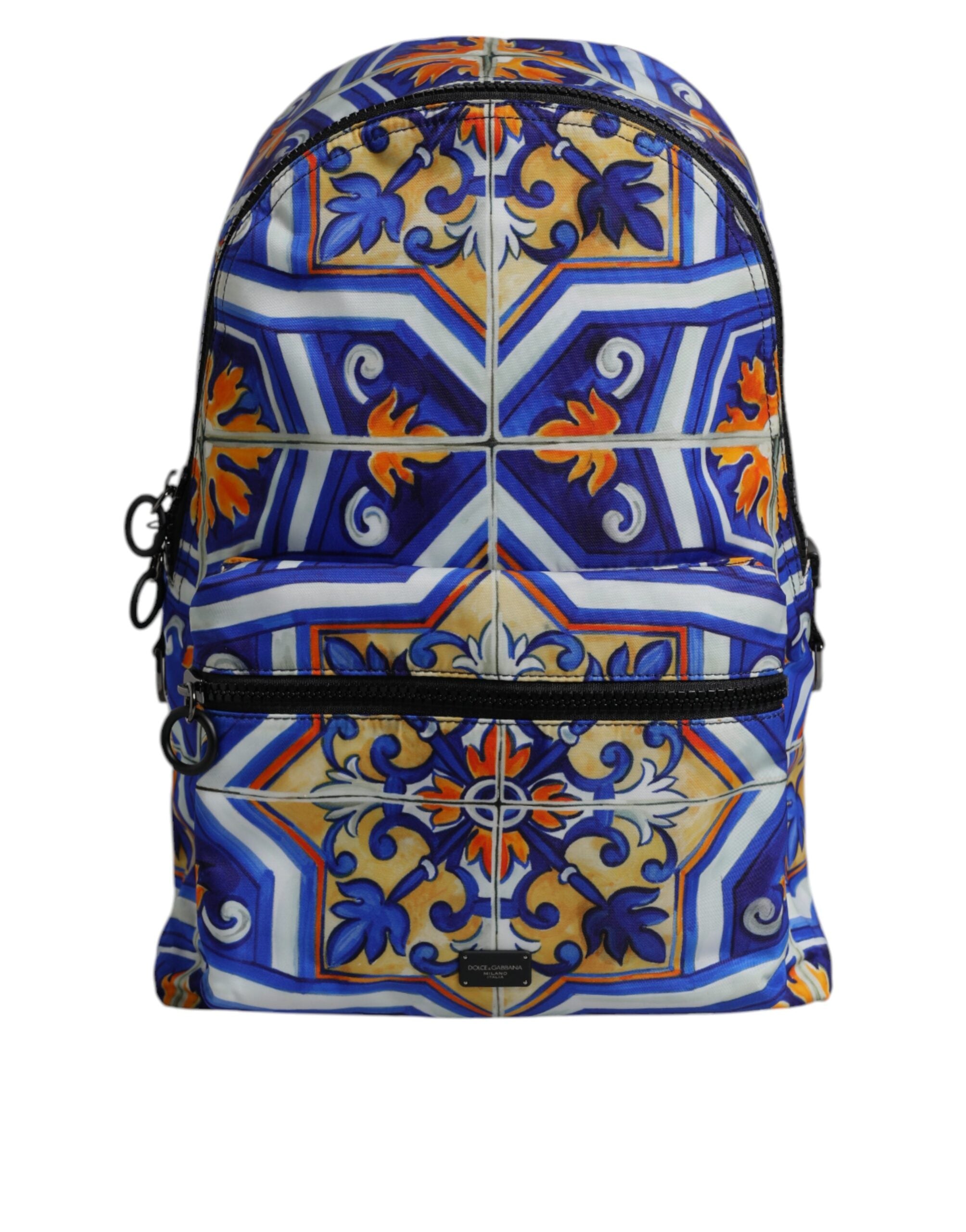 Dolce &amp;amp; Gabbana flerfärgad majolica-tryck nylonryggsäck