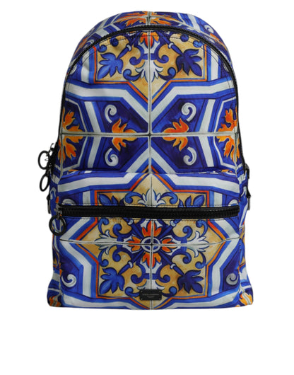 Dolce &amp;amp; Gabbana flerfärgad majolica-tryck nylonryggsäck