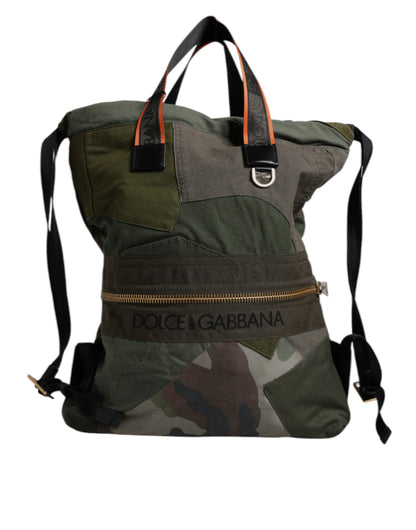 Dolce &amp;amp; Gabbana Militärgrön Patchwork Ryggsäck