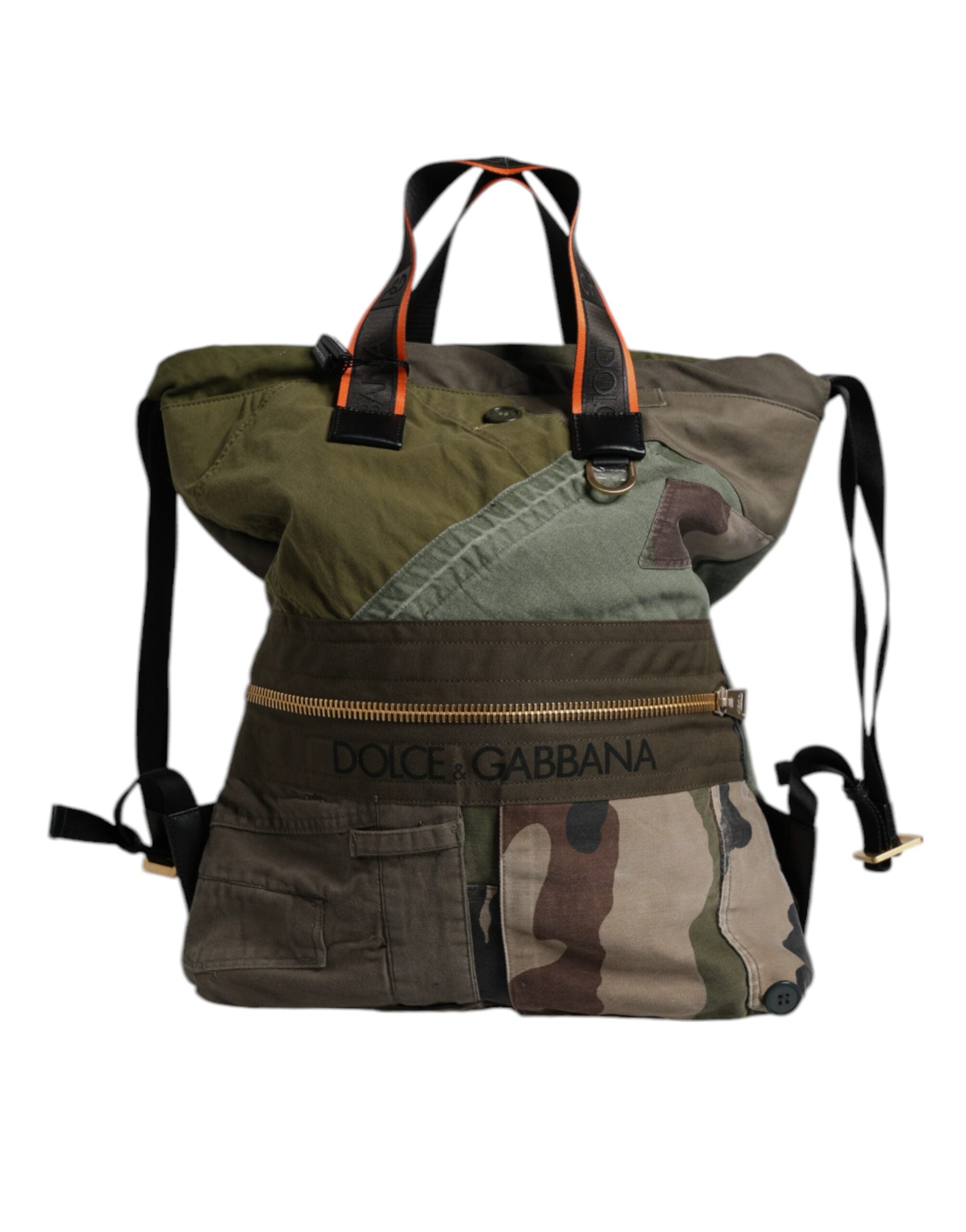Dolce &amp;amp; Gabbana Militärgrön Patchwork Ryggsäck