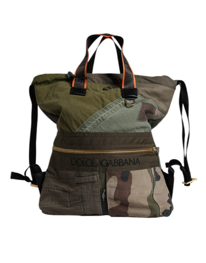 Dolce &amp;amp; Gabbana Militärgrön Patchwork Ryggsäck