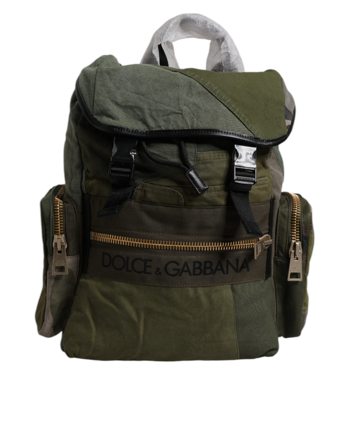 Dolce &amp;amp; Gabbana Militärgrön Patchwork Reseryggsäck