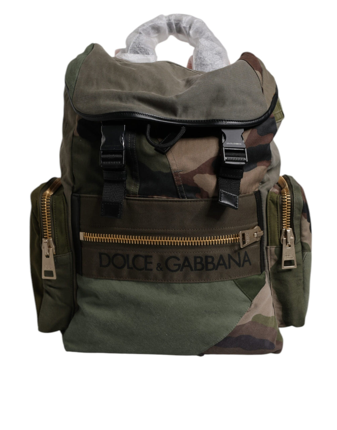 Dolce &amp;amp; Gabbana Militärgrön Patchwork Reseryggsäck