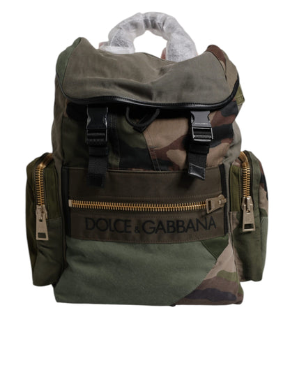 Dolce &amp;amp; Gabbana Militärgrön Patchwork Reseryggsäck