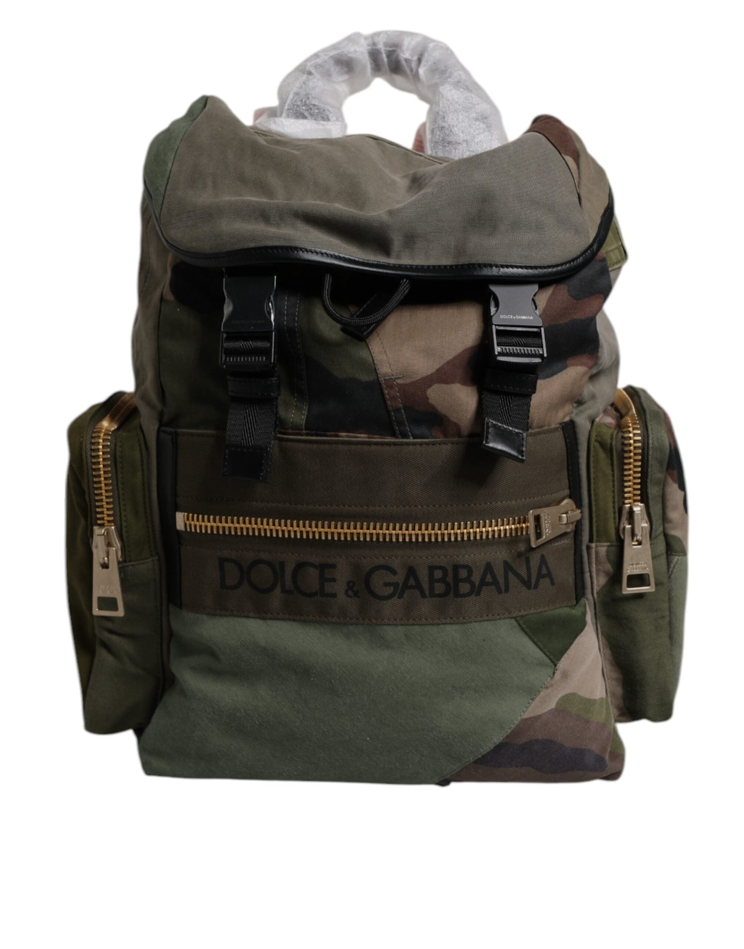 Dolce &amp;amp; Gabbana Militärgrön Patchwork Reseryggsäck