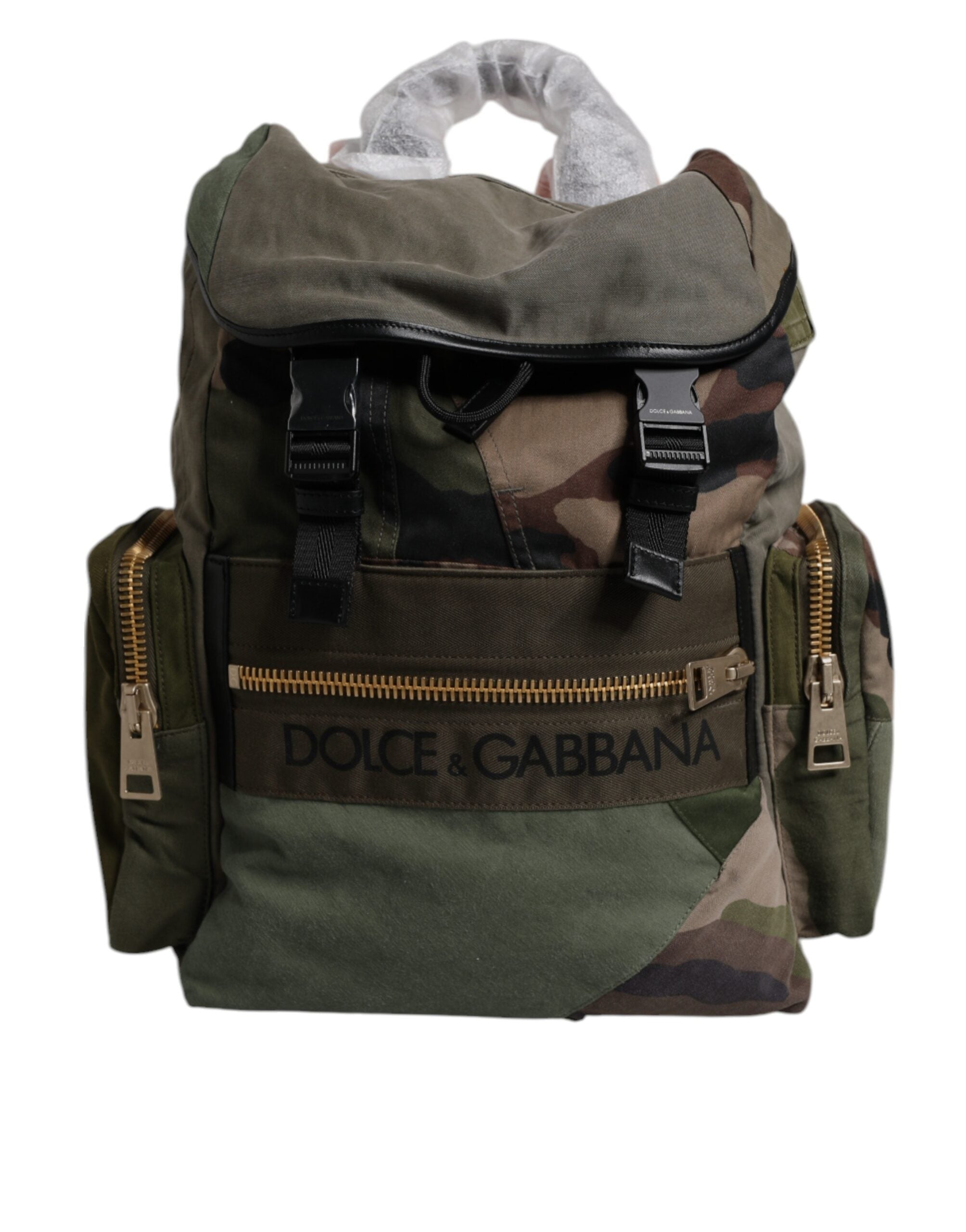 Dolce &amp;amp; Gabbana Militärgrön Patchwork Reseryggsäck