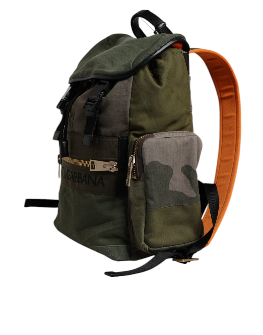 Dolce &amp;amp; Gabbana Militärgrön Patchwork Reseryggsäck