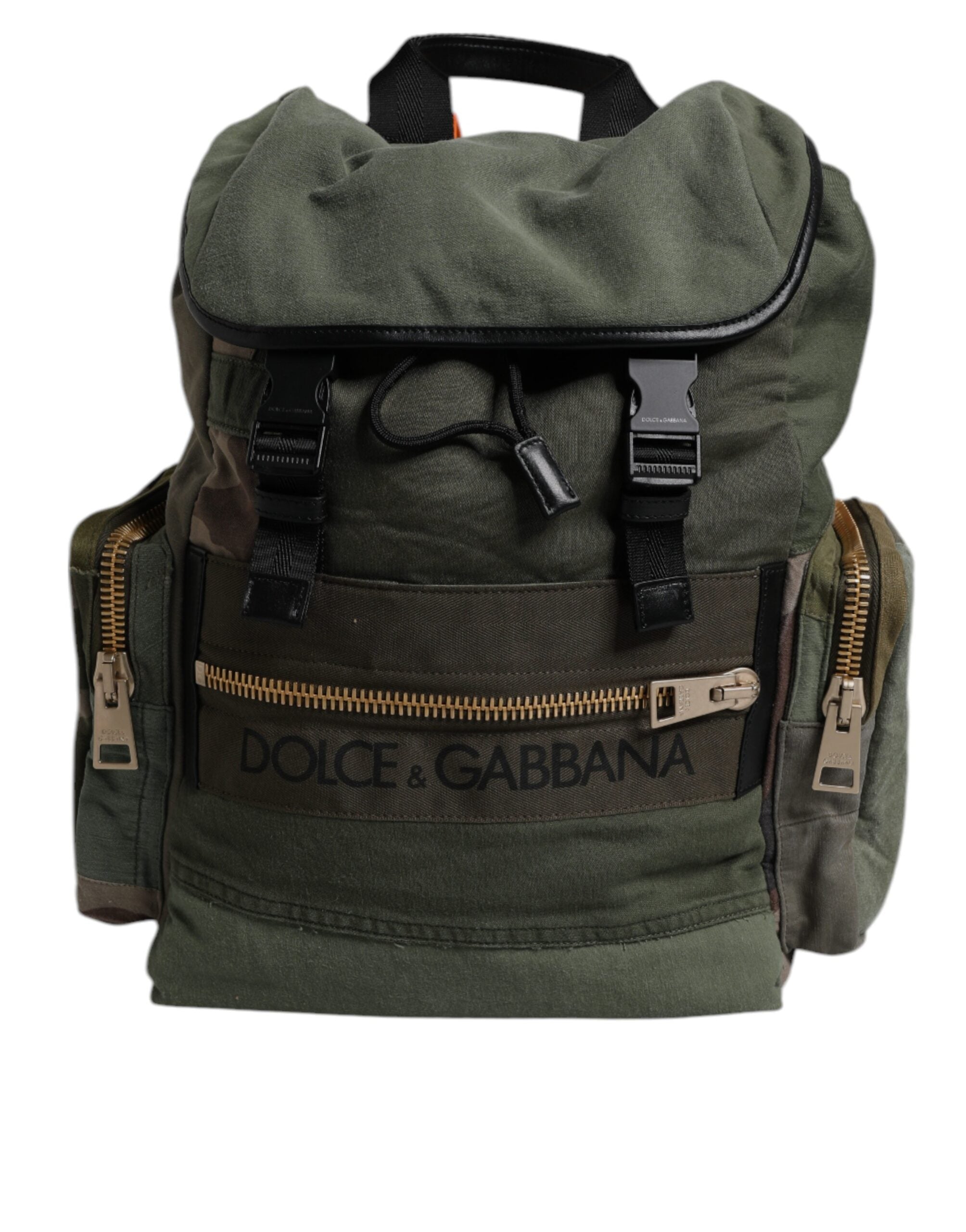 Dolce &amp;amp; Gabbana Militärgrön Patchwork Reseryggsäck