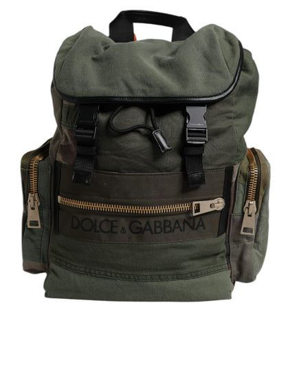 Dolce &amp;amp; Gabbana Militärgrön Patchwork Reseryggsäck