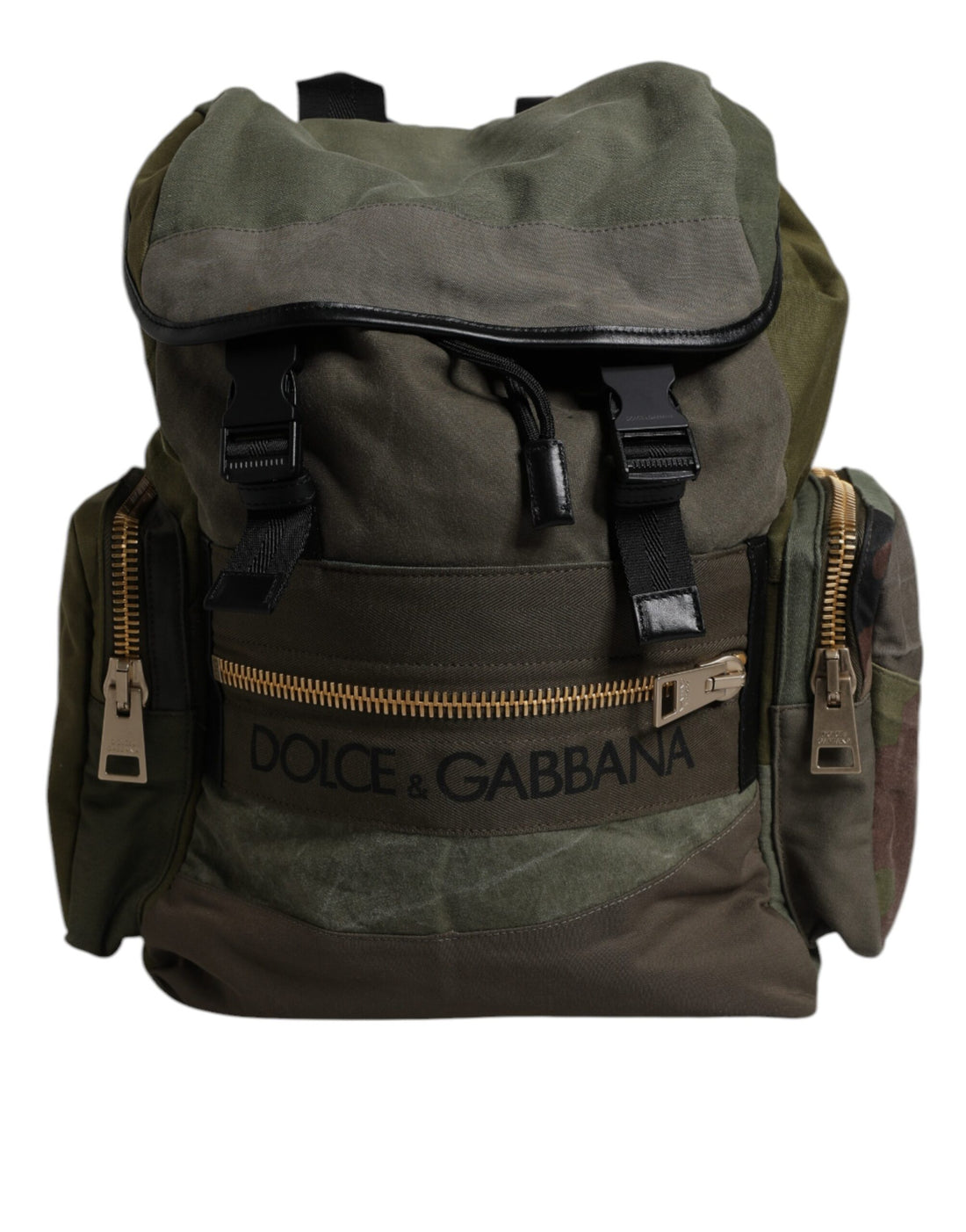 Dolce &amp;amp; Gabbana Militärgrön Patchwork Skolryggsäck