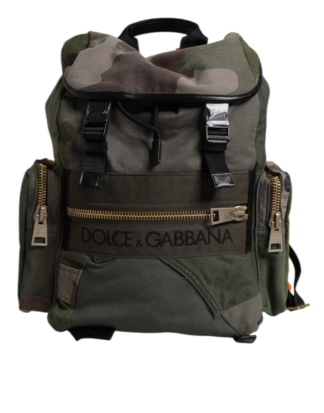 Dolce &amp;amp; Gabbana Militärgrön Patchwork Reseryggsäck