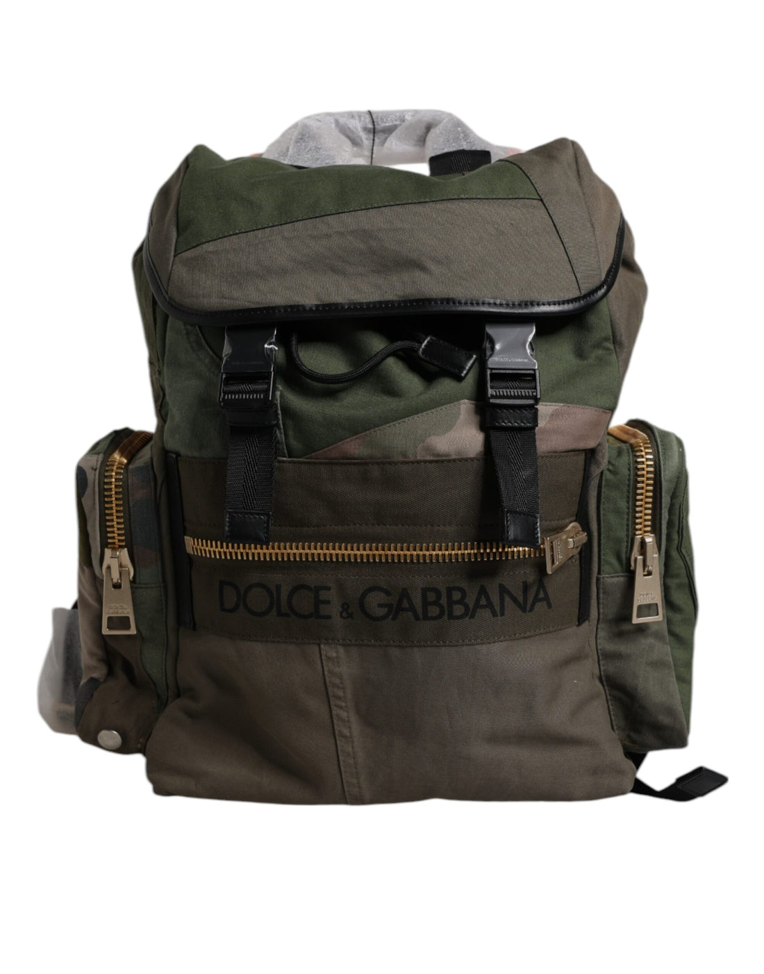 Dolce &amp;amp; Gabbana Militärgrön Patchwork Reseryggsäck