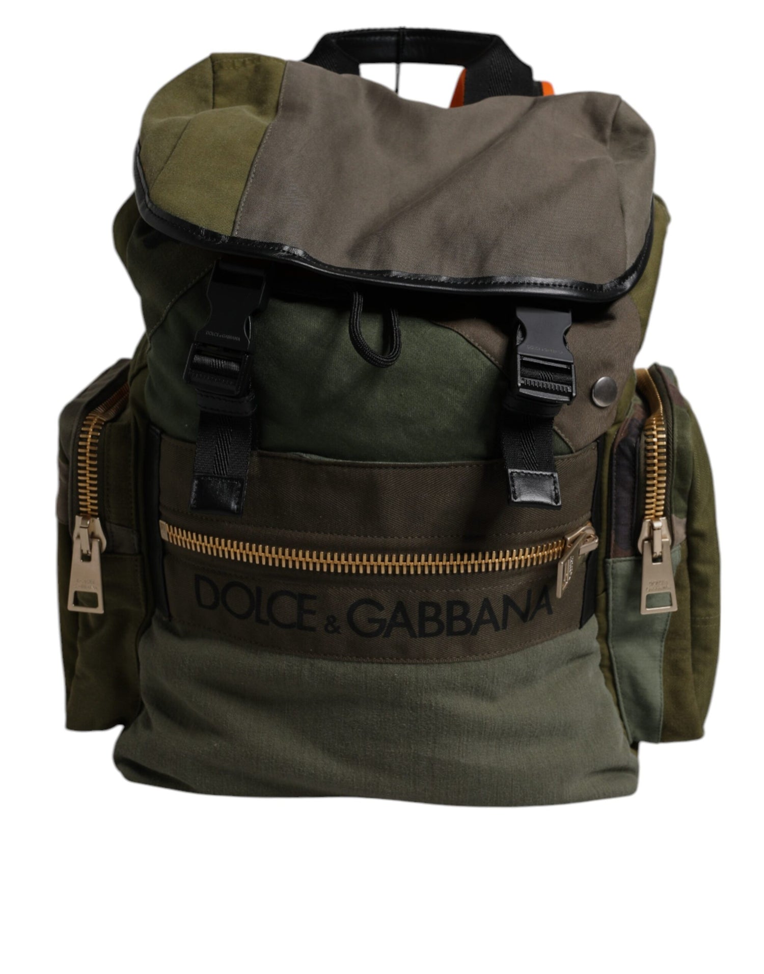 Dolce &amp;amp; Gabbana Militärgrön Patchwork Reseryggsäck