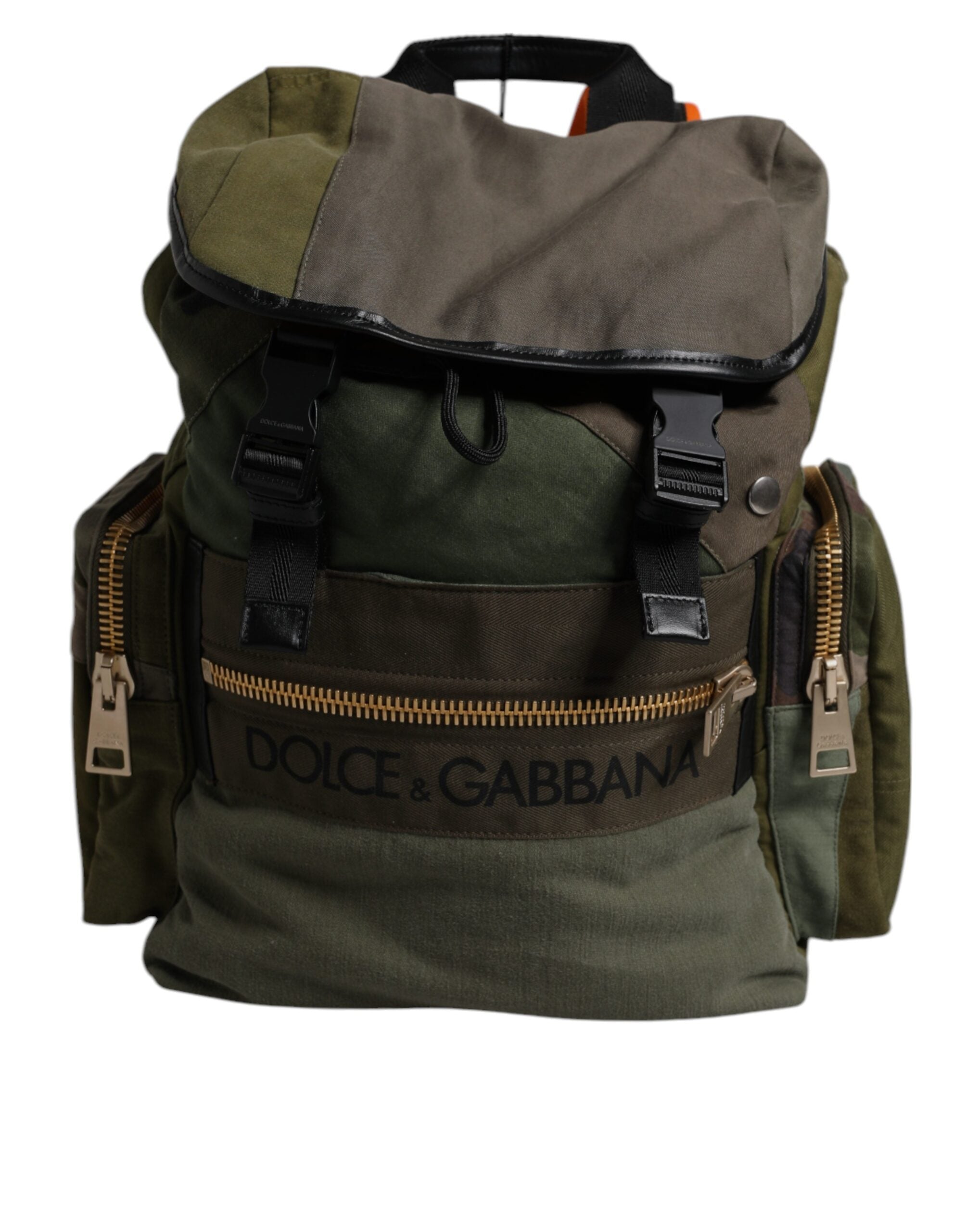 Dolce &amp;amp; Gabbana Militärgrön Patchwork Reseryggsäck