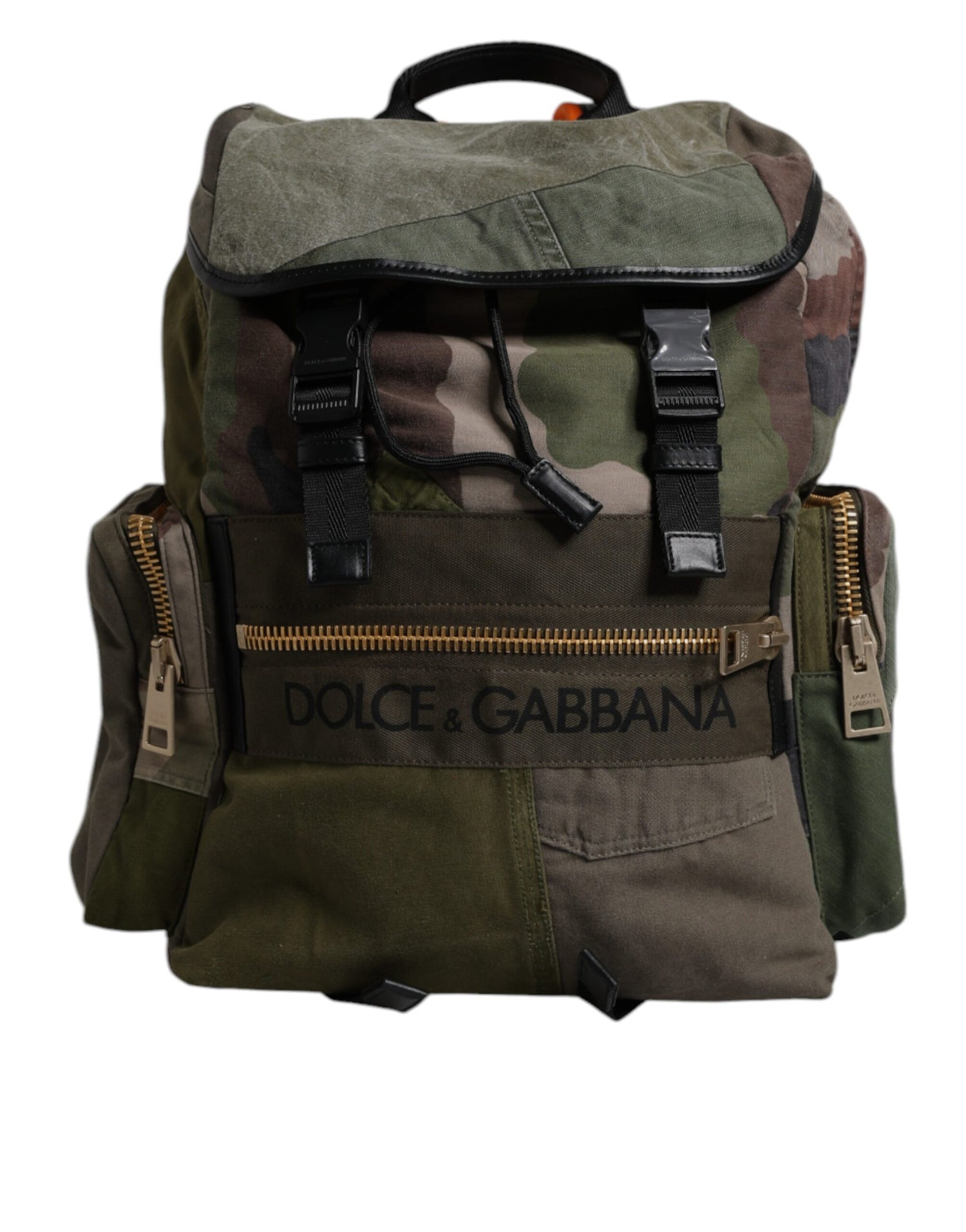 Dolce &amp;amp; Gabbana Militärgrön Patchwork Skolryggsäck
