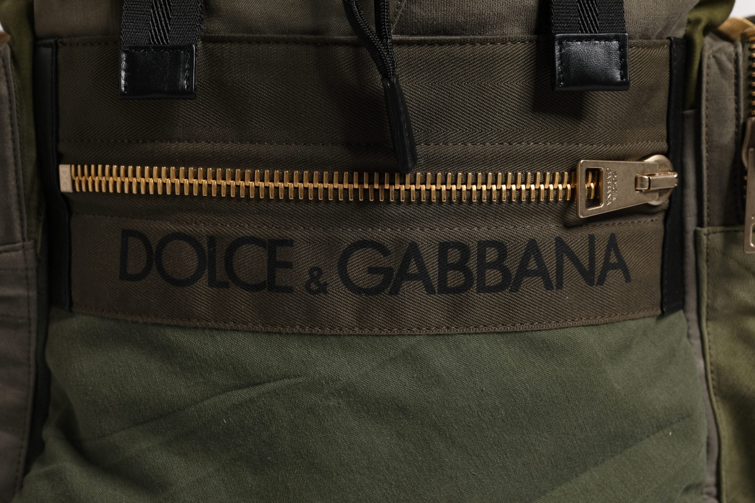 Dolce &amp;amp; Gabbana Militärgrön Patchwork Skolryggsäck