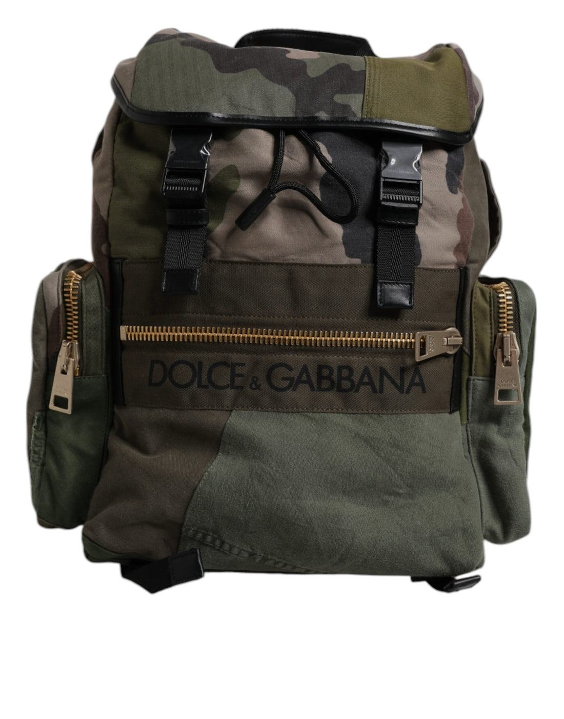 Dolce &amp;amp; Gabbana Militärgrön Patchwork Reseryggsäck