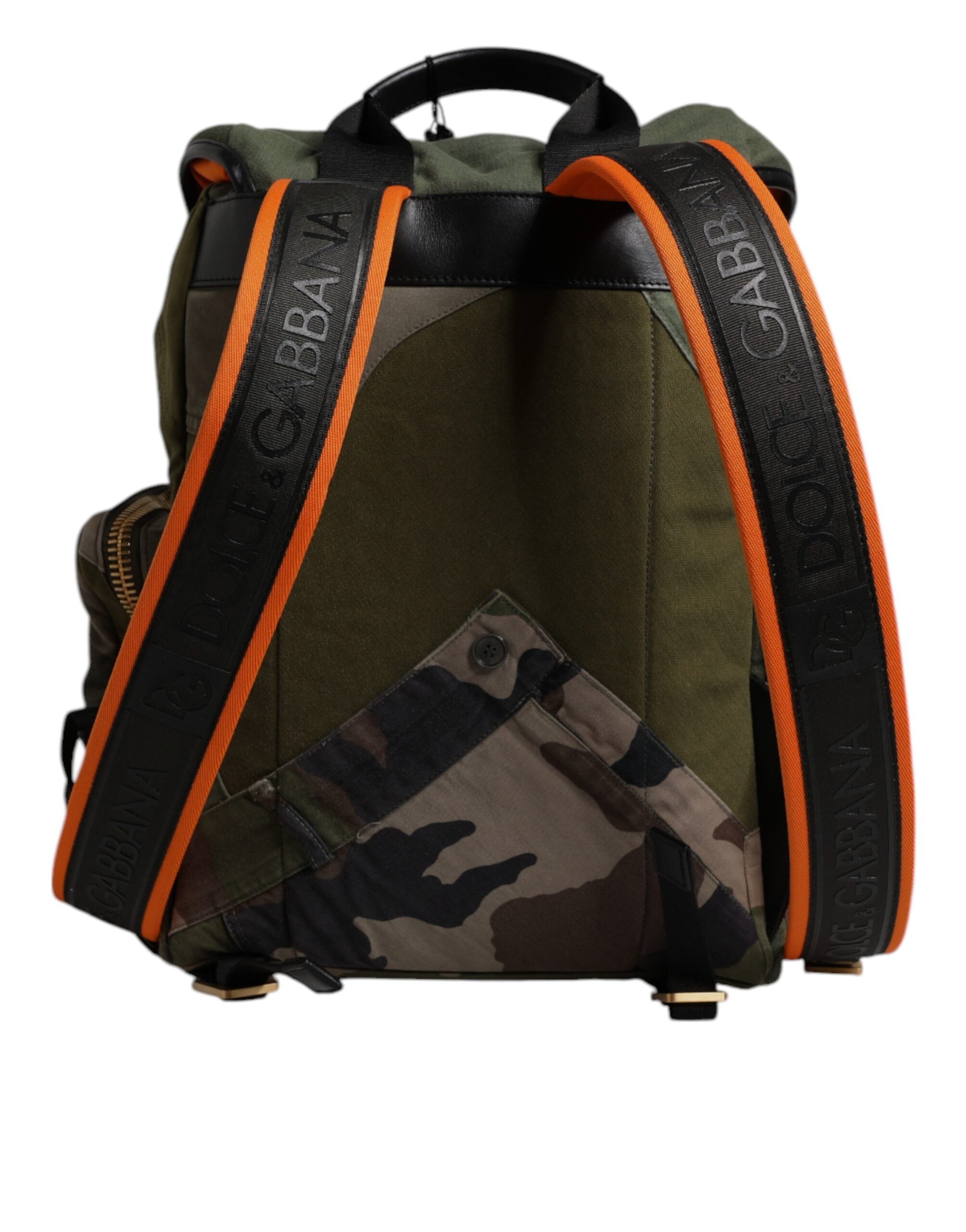 Dolce &amp;amp; Gabbana Militärgrön Patchwork Skolryggsäck