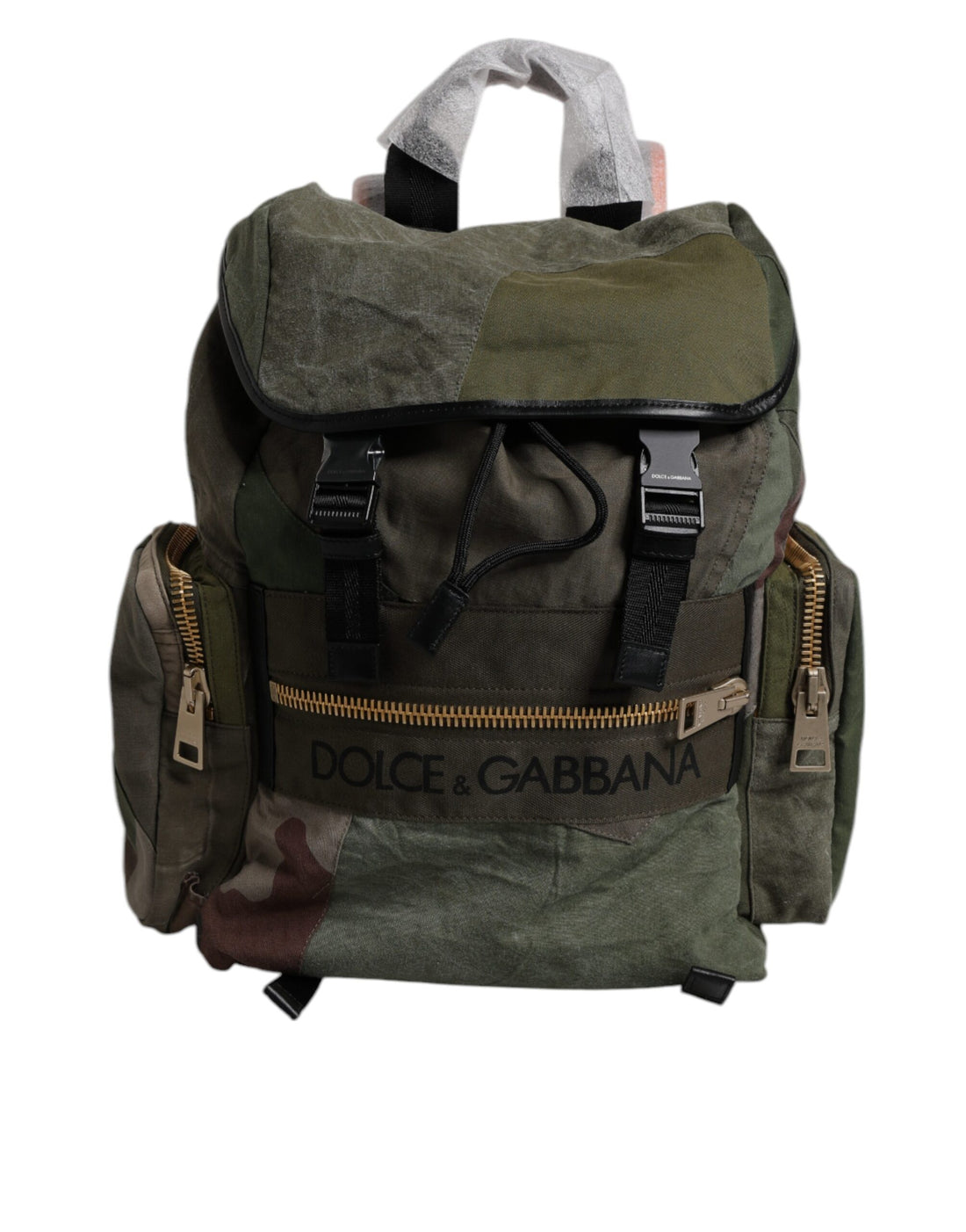 Dolce &amp;amp; Gabbana Militärgrön Patchwork Reseryggsäck