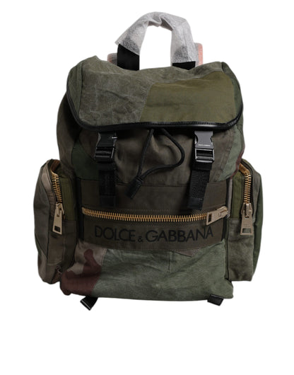 Dolce &amp;amp; Gabbana Militärgrön Patchwork Reseryggsäck