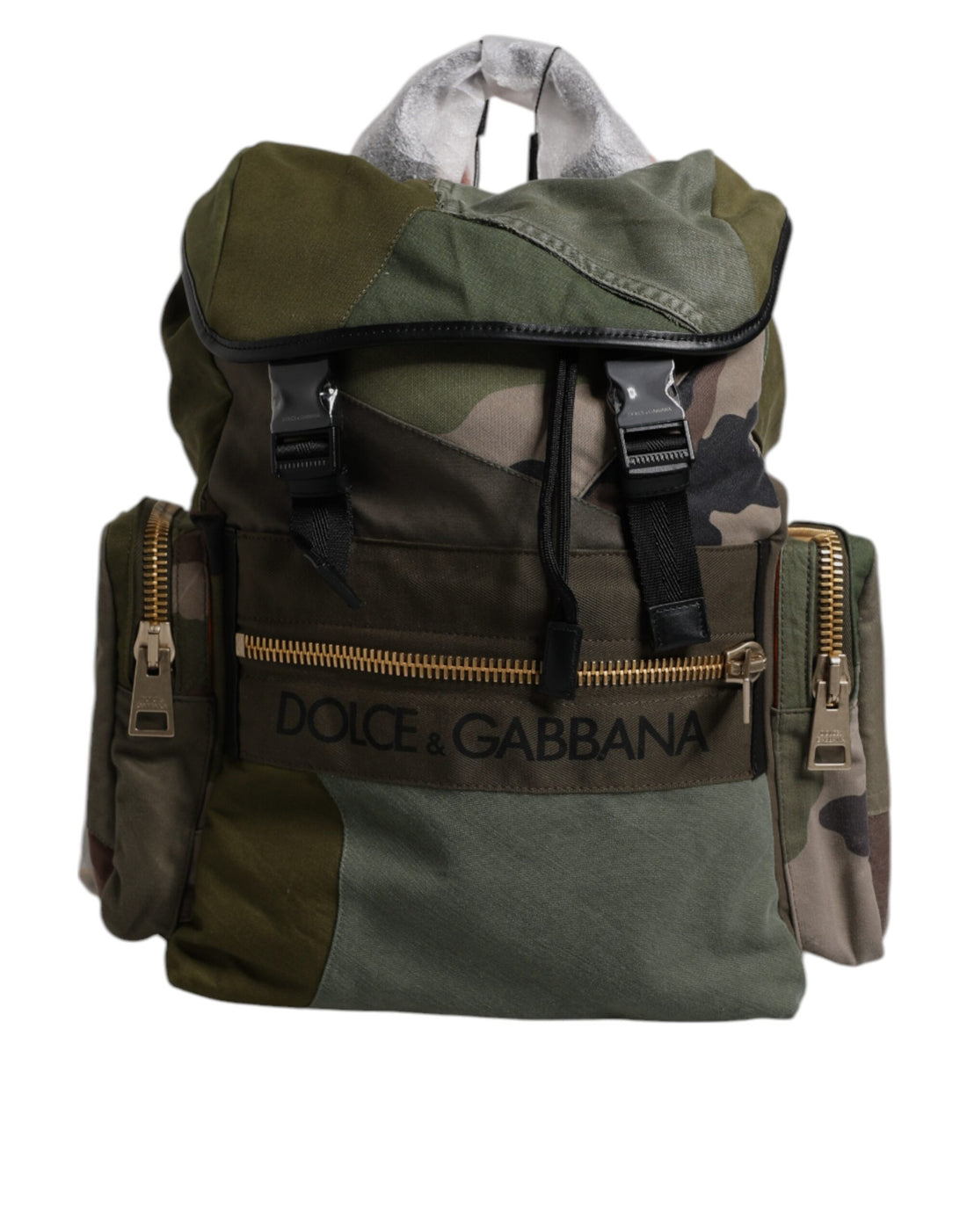 Dolce &amp;amp; Gabbana Militärgrön Patchwork Reseryggsäck